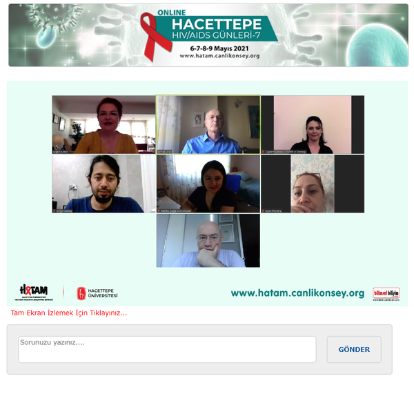 BİLİMSEL BİLİŞİM E-KONGRE MODÜLÜ ile online olarak gerçekleştirilen “HACETTEPE HIV/AIDS GÜNLERİ-7” 6 Mayıs 2021, Perşembe günü www.hatam.canlikonsey.org 'da Prof. Dr. Serhat ÜNAL’ın açılış konuşmasıyla başladı.
“HACETTEPE HIV/AIDS GÜNLERİ-7” toplantısının 1. Panelinde Prof. Dr. Serhat ÜNAL'ın moderatörlüğünde, Dr. Aygen TÜMER “Dünyada ve Türkiye’de HIV/AIDS Epidemiyolojisi”, Dr. Aygen TÜMER ile Sn. Çiğdem ŞİMŞEK “HIV Pozitif Hastaya Yaklaşım”, Dr. Öğr. Üyesi Nursel ÇALIK BAŞARAN ise "HIV İnfekte Hastaların Dahili Değerlendirmesi" konularını anlattılar.
Bu interaktif panel için konuşmacılarımıza ve katılımcılara çok teşekkür ederiz.
www.hatam.canlikonsey.org
www.bilimselbilisim.com