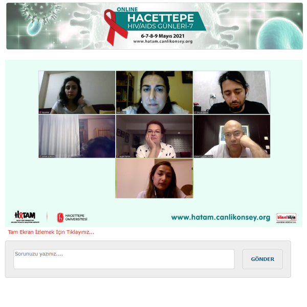 BİLİMSEL BİLİŞİM E-KONGRE MODÜLÜ ile online olarak gerçekleştirilen “HACETTEPE HIV/AIDS GÜNLERİ-7” toplantısının 2. paneli Doç. Dr. Ahmet Çağkan İNKAYA’nın moderatörlüğünde, Prof. Dr. Meryem Aslı TUNCER ve Prof. Dr. Kader KARLI OĞUZ’un “HIV İnfekte Hastaların Nöroradyolojik Değerlendirmesi”, Dr. Öğr. Üyesi İrem YILDIZ’ın ise “HIV İnfekte Hastaların Psikiyatrik Değerlendirmesi” başlıklı sunumları ile gerçekleşti.
Katılımcılarımız ve konuşmacılarımıza toplantımızın 2. gününde aktif görüntülü katılımları nedeniyle teşekkür ederiz.
www.hatam.canlikonsey.org
www.hivpozitifve.org