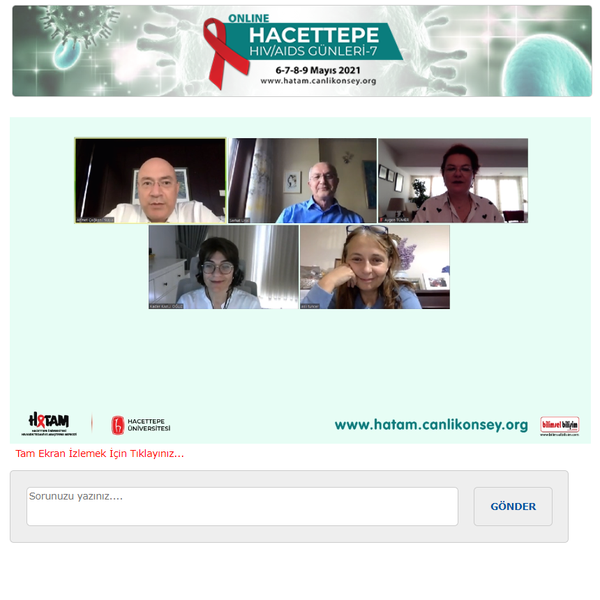 BİLİMSEL BİLİŞİM E-KONGRE MODÜLÜ ile online olarak gerçekleştirilen “HACETTEPE HIV/AIDS GÜNLERİ-7” toplantısının 2. paneli Doç. Dr. Ahmet Çağkan İNKAYA’nın moderatörlüğünde, Prof. Dr. Meryem Aslı TUNCER ve Prof. Dr. Kader KARLI OĞUZ’un “HIV İnfekte Hastaların Nöroradyolojik Değerlendirmesi”, Dr. Öğr. Üyesi İrem YILDIZ’ın ise “HIV İnfekte Hastaların Psikiyatrik Değerlendirmesi” başlıklı sunumları ile gerçekleşti.
Katılımcılarımız ve konuşmacılarımıza toplantımızın 2. gününde aktif görüntülü katılımları nedeniyle teşekkür ederiz.
www.hatam.canlikonsey.org
www.hivpozitifve.org