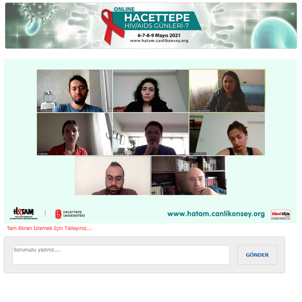 BİLİMSEL BİLİŞİM E-KONGRE MODÜLÜ ile online olarak gerçekleştirilen “HACETTEPE HIV/AIDS GÜNLERİ-6” toplantısının 3. paneli Dr. Aygen TÜMER’in moderatörlüğünde, Doç. Dr. Ahmet Çağkan İNKAYA’nın “HIV/AIDS Tedavisinde Kullanılan İlaçlar”, Dr. Öğr. Üyesi Meliha Çağla SÖNMEZER’in “Tedavi Prensipleri ve Rehberler”, Ecz. Emre KARA’nın ise “İlaç Etkileşimleri” başlıklı sunumları ile gerçekleşti.
Katılımcılarımız ve konuşmacılarımıza toplantımızın 3. gününe aktif görüntülü katılımları nedeniyle teşekkür ediyoruz.
www.hatam.canlikonsey.org
www.hivpozitifve.org